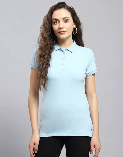 Powder Blue Slim Polo (Women)
