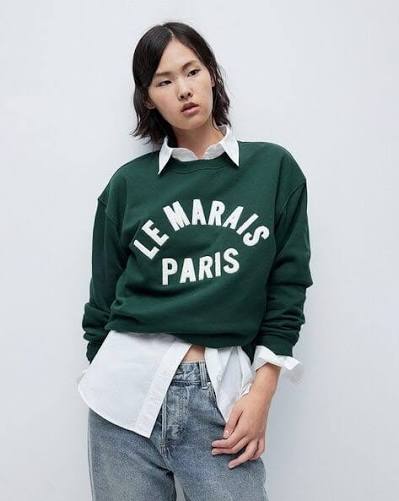 Le Marais Forest Green Sweatshirt