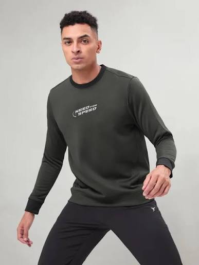 Olive Speed Panel Sweatshirt