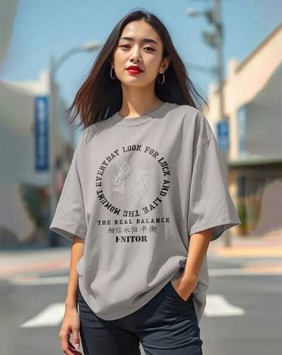 Stone Grey Balance Oversized T-Shirt
