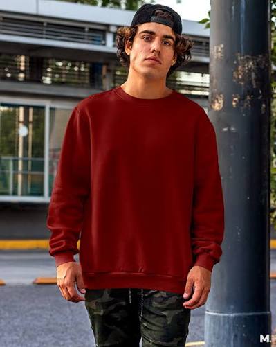 Maroon Oversized Crew Sweatshirt