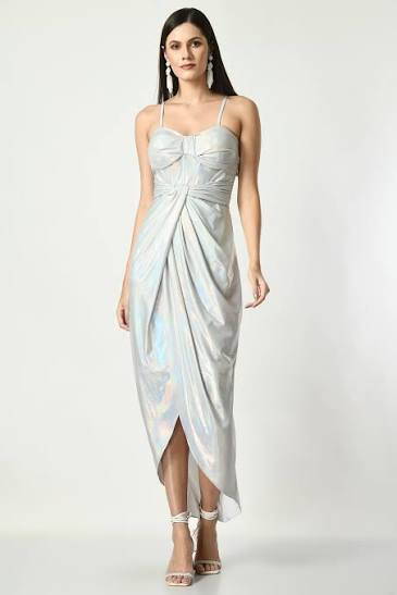 Iridescent Pearl Draped Dress — VOWNZ dresses for women